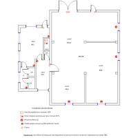 Схема монтажа охранной сигнализации офисно-складского помещения (эконом-вариант)