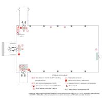 Схема монтажа охранной сигнализации выставочного комплекса (эконом-вариант)